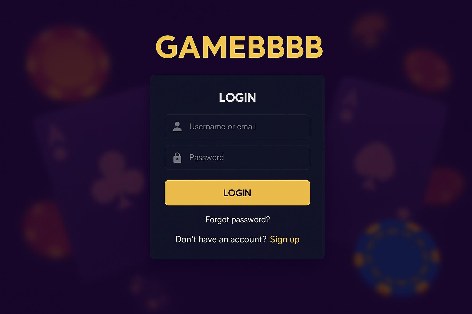 Login no Cassino GAMEBBBB